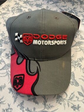 Dodge Motorsports Men's Gray and Red Baseball Cap